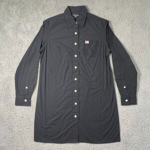 Polo Jeans Co. Button Midi Shirt Dress Long Sleeve Black‎ Women's Size L VTG NWT